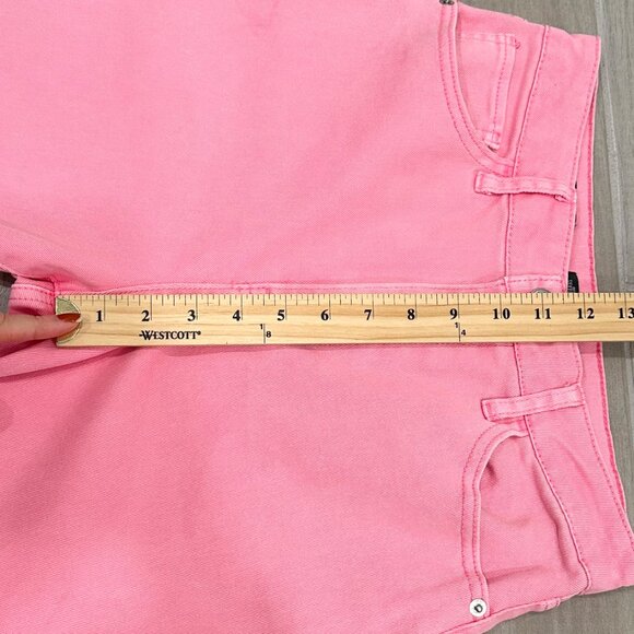 Wild Fable Highest Rise Extreme Flare Raw Hem Jeans in Pink Women's Size 6/28 - Picture 11 of 16
